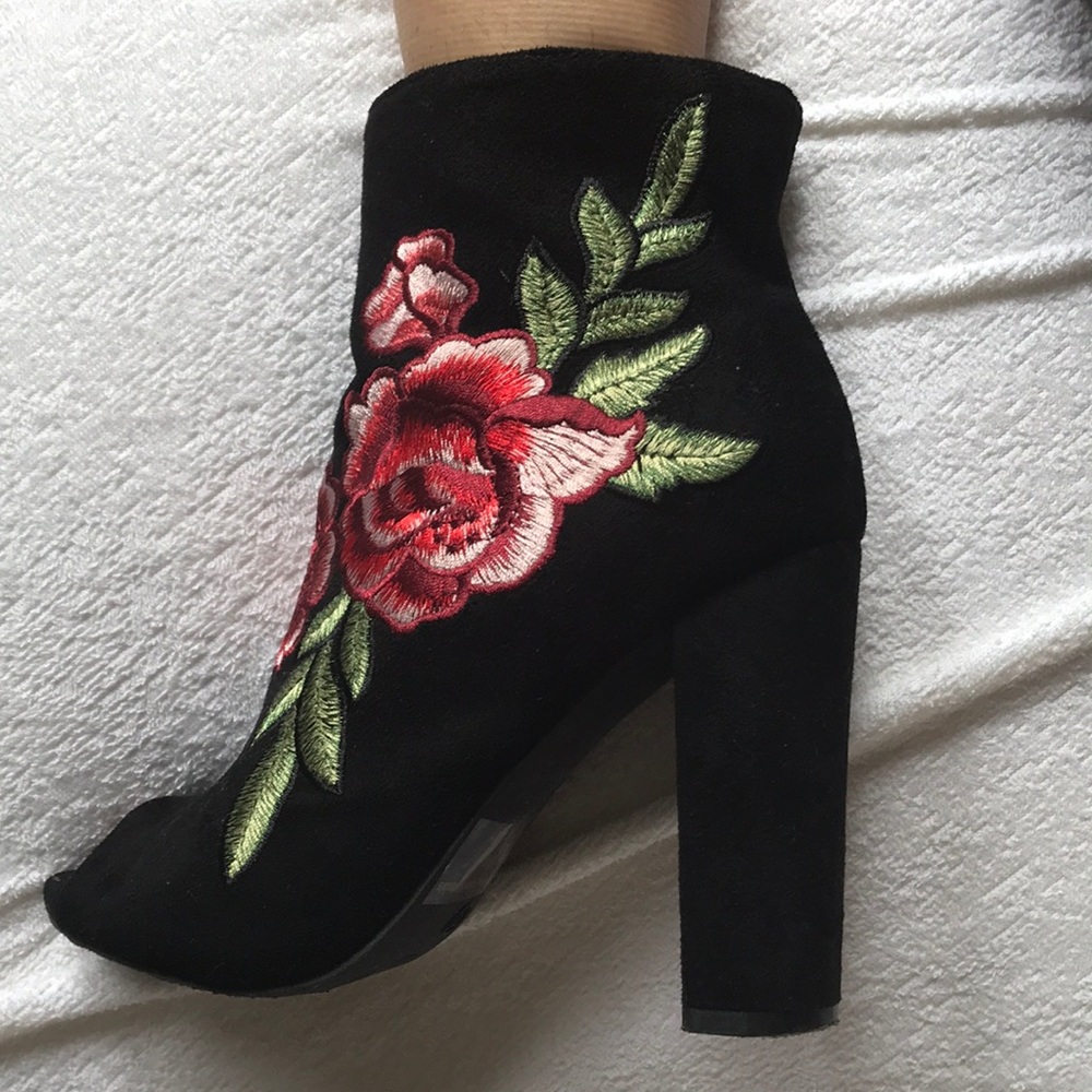 Floral Ankle Booties